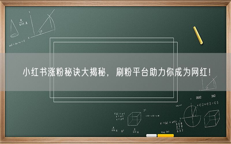 小红书涨粉秘诀大揭秘，刷粉平台助力你成为网红！