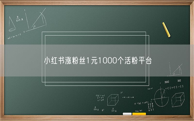 小红书涨粉丝1元1000个活粉平台